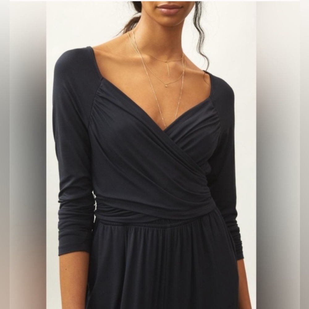 Daily Practice Anthropologie size 1X black jumpsuit with tie waist and pockets